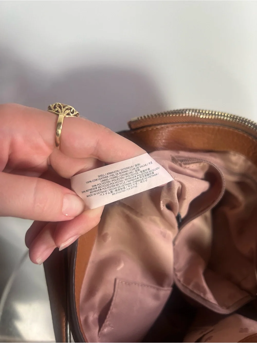 Kate Spade Genuine Pebbled Leather Hobo Shoulder Bag Cognac Brown